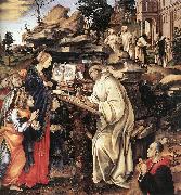 LIPPI, Filippino Apparition of The Virgin to St Bernard sg oil painting